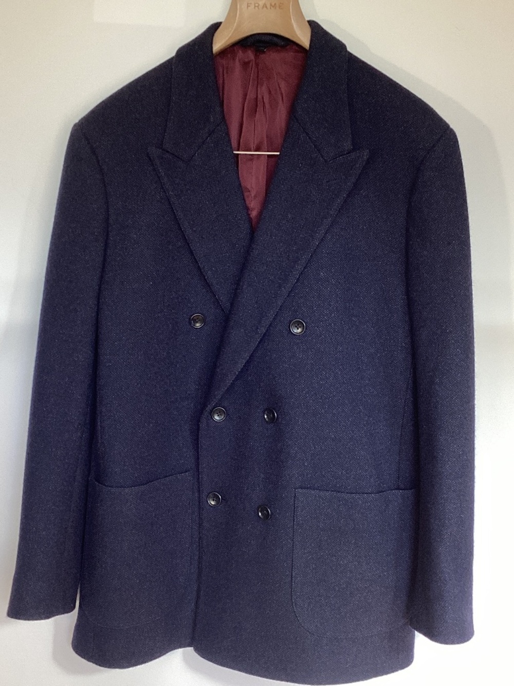 Bonobos 100% Wool Men’s Double Breasted Navy Blazer Sport Coat Sz 42 New